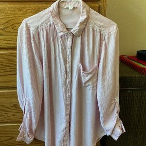 ⭐️FINAL CALL/ DONATING SOON - Beach Lunch Lounge Red Striped Button Down